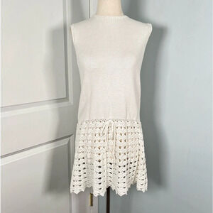 Vintage cotton crochet mini dress